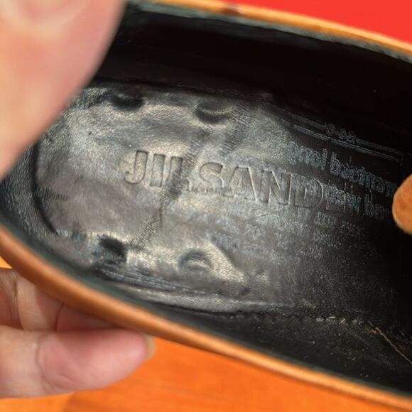 Jil Sander Plain Toe Pebbled Dress Shoes Men's Brown size 8.5 - Picture 6 of 6